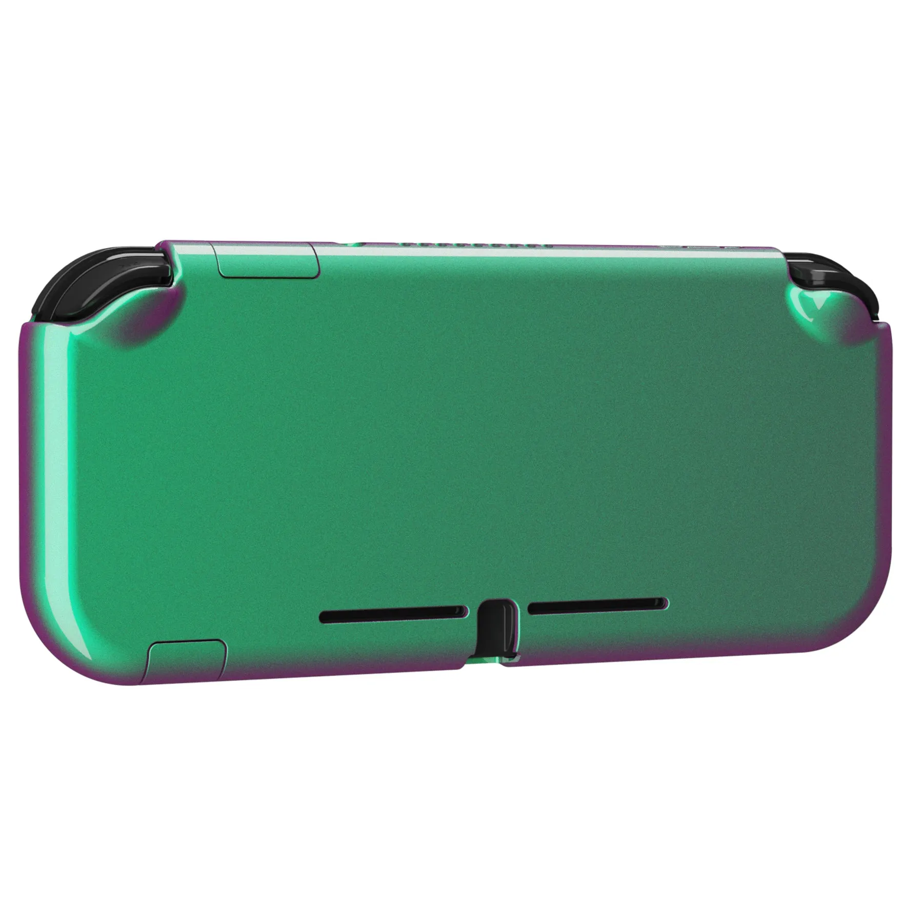 PlayVital Glossy Chameleon Green Purple Customized Protective Case for NS Switch Lite, Hard Cover Protector for NS Switch Lite - 1 x Black Border Tempered Glass Screen Protector Included - YYNLP002