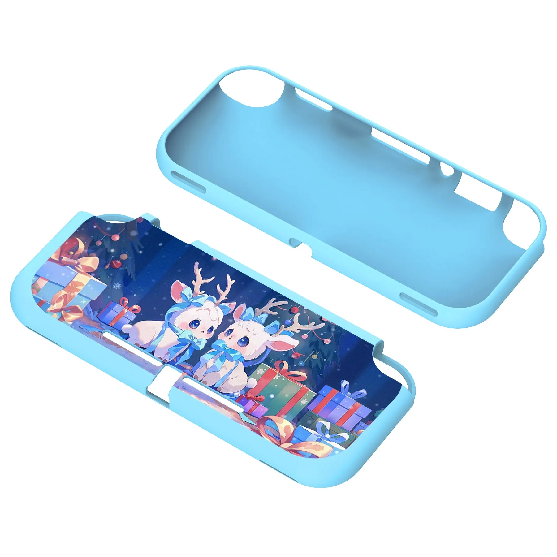 PlayVital Santa Deer Custom Protective Case for NS Switch Lite, Soft TPU Slim Case Cover for NS Switch Lite - LTU6030