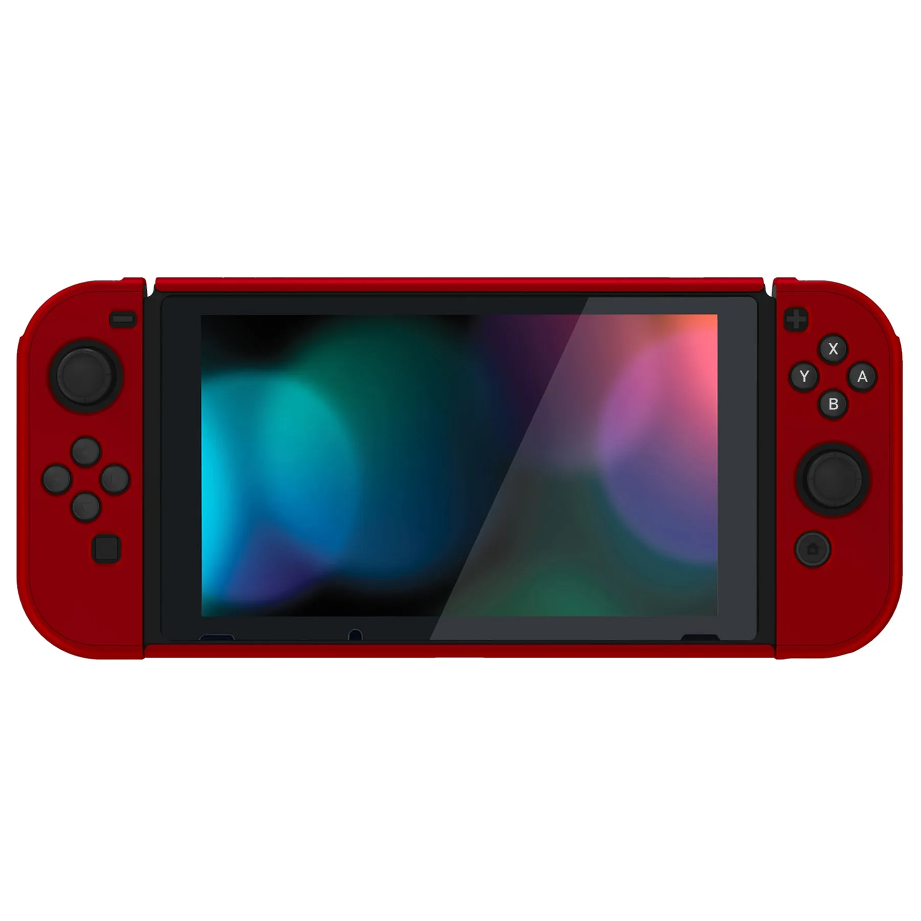 PlayVital UPGRADED Dockable Case Grip Cover for NS Switch, Ergonomic Protective Case for NS Switch, Separable Protector Hard Shell for Joycon - Scarlet Red - ANSP3003