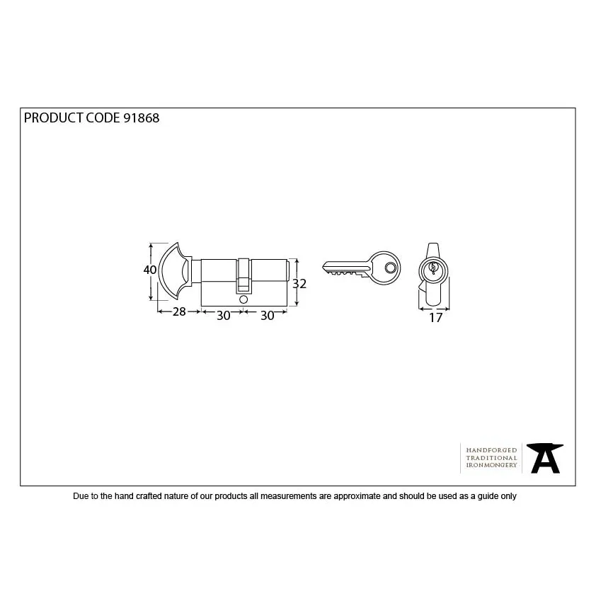 Polished Chrome 30/30 Euro Cylinder/Thumbturn | From The Anvil