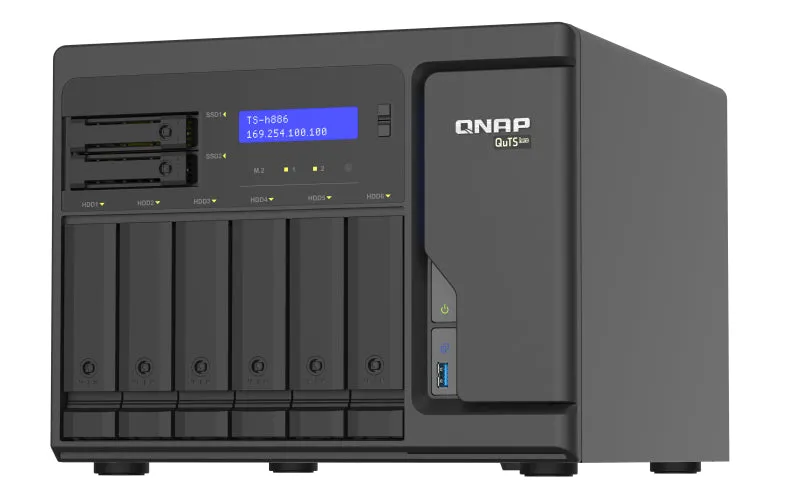 Qnap Ts-H886-D1622-16G - Nas Server - 8 Bays - Sata 6Gb/S - Raid Raid 0, 1, 5, 6, 10, 50, Jbod, 60 - Ram 16 Gb - 2.5 Gig