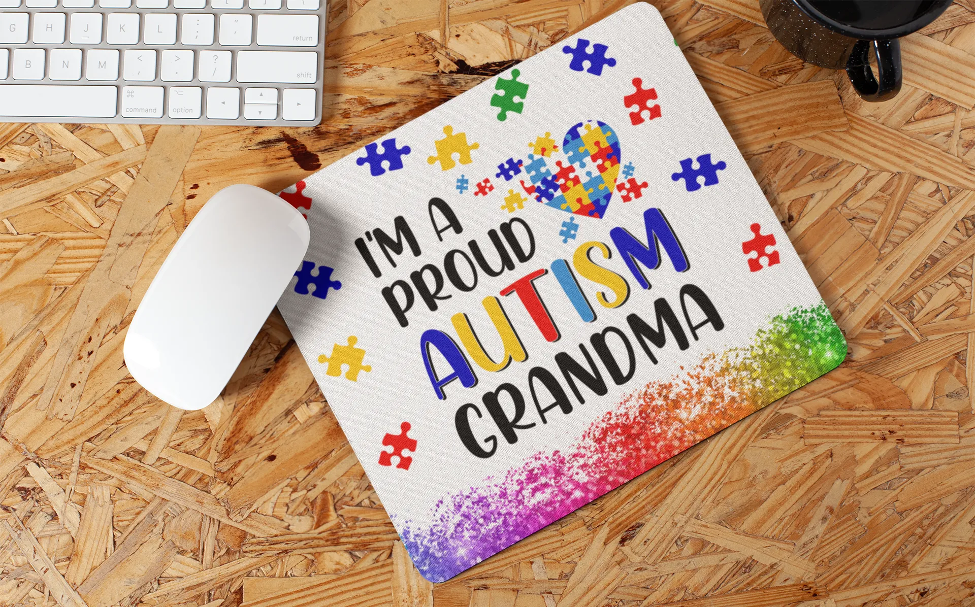 "I am a Proud Autism Grandma" Mouse Pad