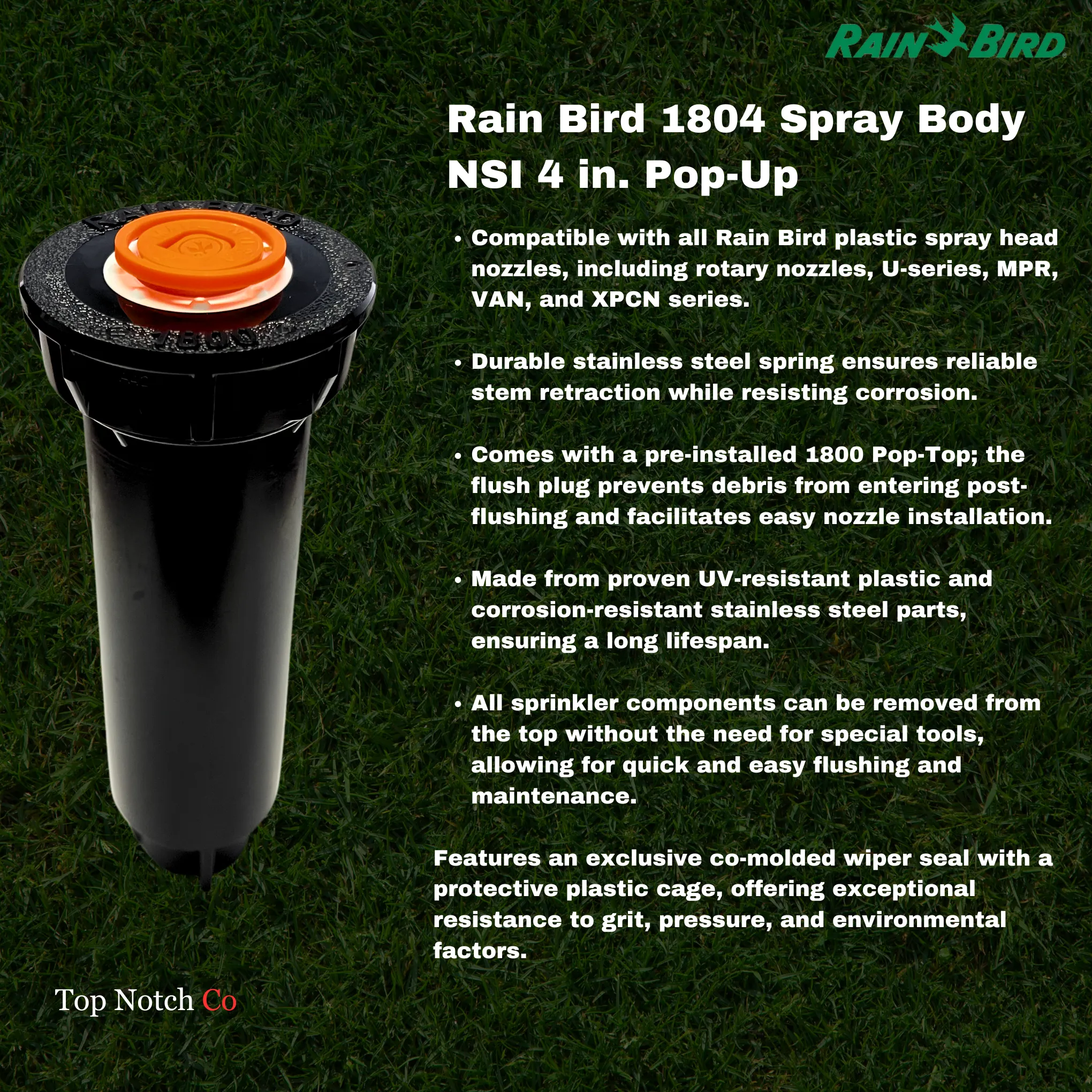 Rainbird 1804 - 4 in. 1800 Series Pop-up Spray Sprinkler Head - No Nozzle