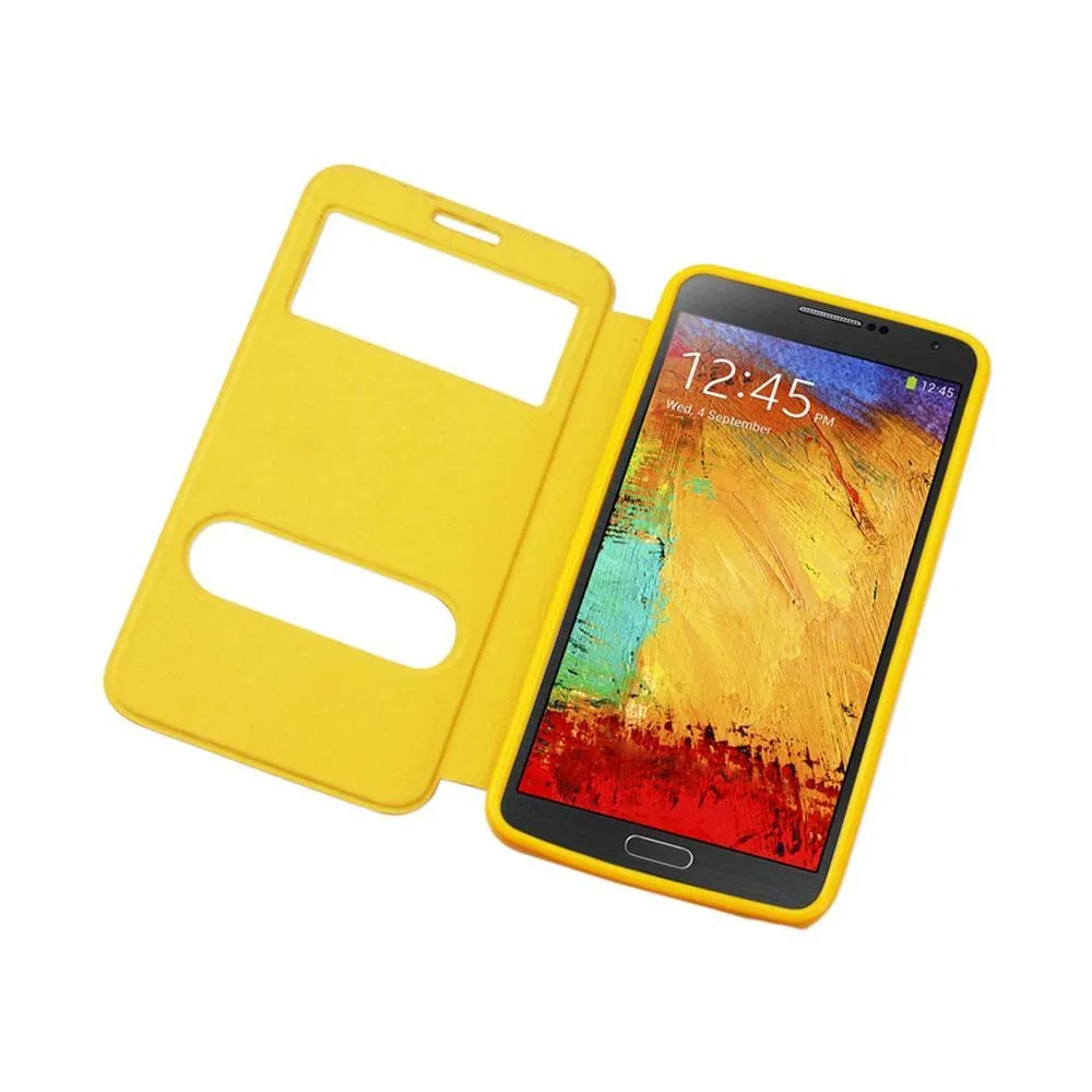 Reiko Fitting Case Lychee Pattern For Samsung Galaxy Note 3 Yellow