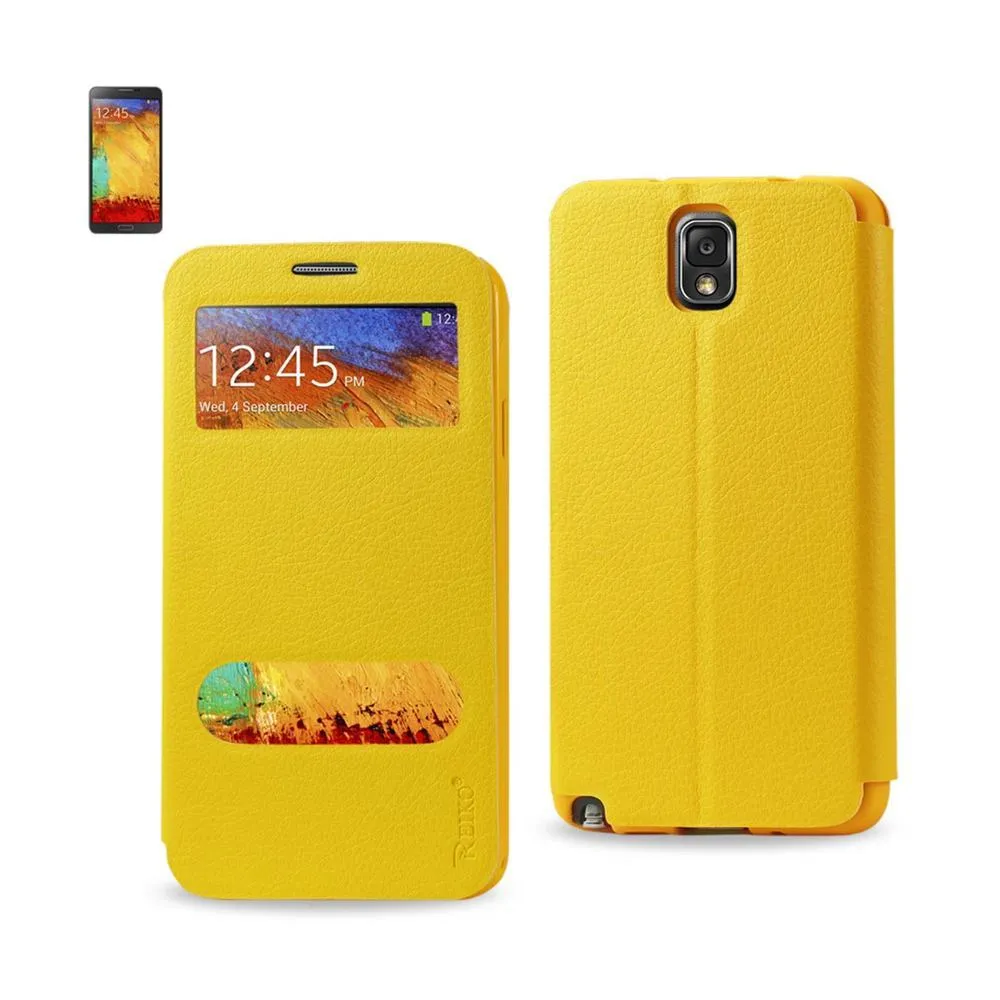 Reiko Fitting Case Lychee Pattern For Samsung Galaxy Note 3 Yellow