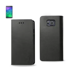 Reiko Flip Case With Card Holder For Samsung Galaxy Alpha Sm-G850A G850F Gray