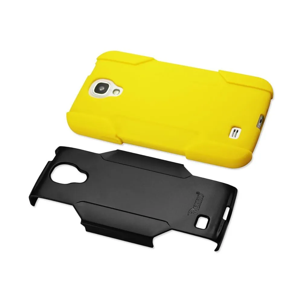 Reiko REIKO SAMSUNG GALAXY S4 HYBRID HEAVY DUTY CASE IN YELLOW BLACK