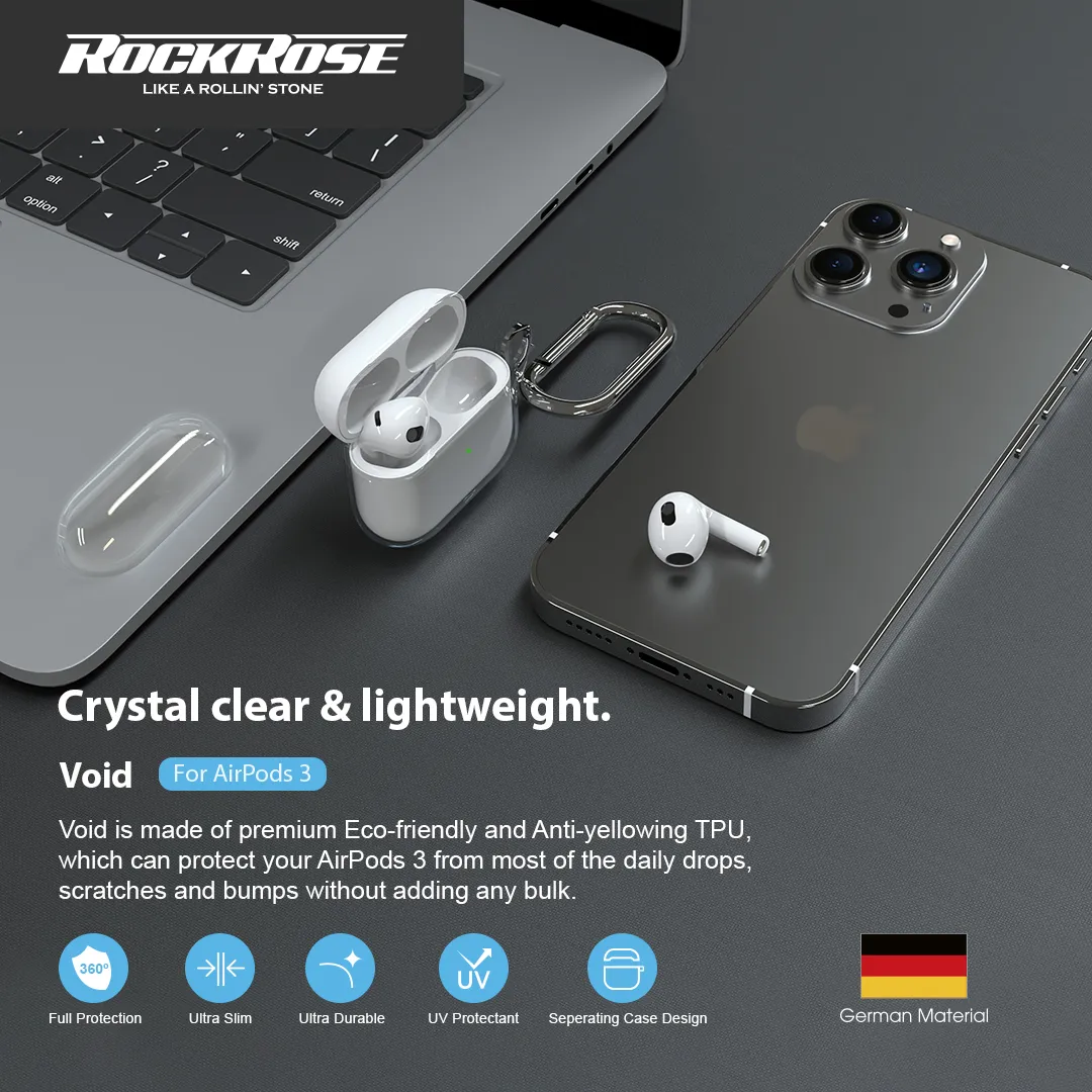 RockRose Void Clear TPU Protective Case for Apple AirPods