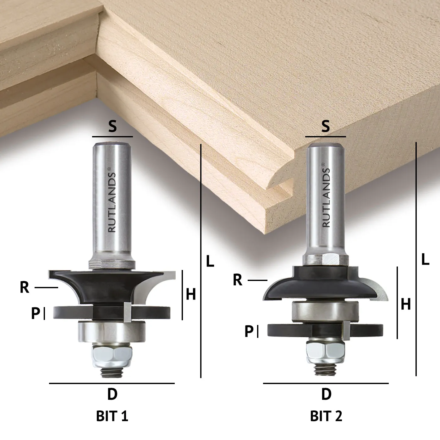 Router Bit Set - Raised Panel Door and Drawer - Roundover