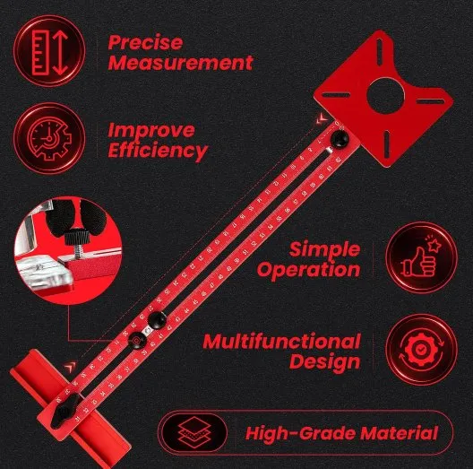 Router Milling Groove Bracket - 4 in 1 Adjustable Router Jig Tool for Woodworking