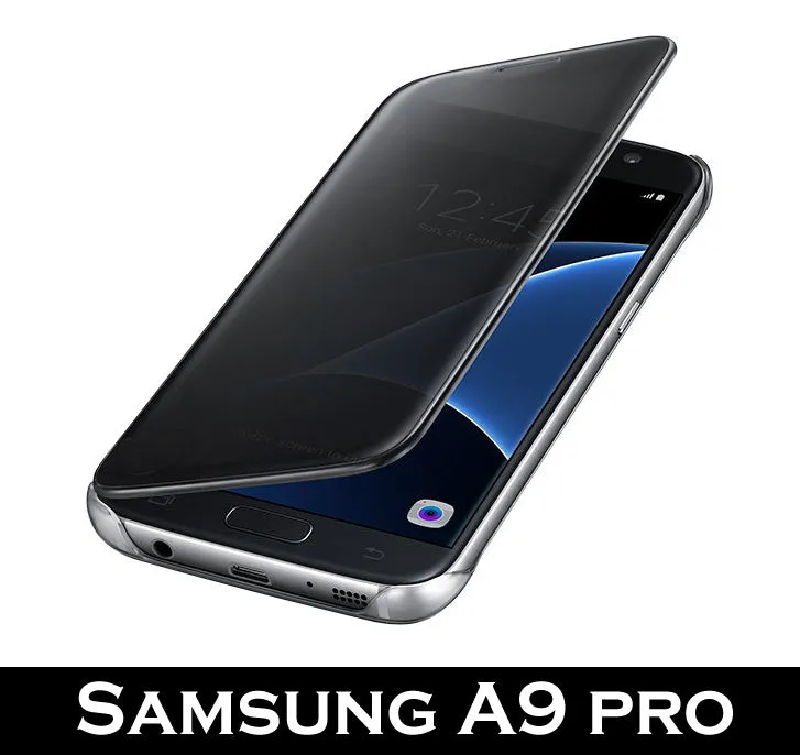 Samsung A9 pro - New Luxury Smart Semi Clear View Mirror Flip Cover Case For Samsung A9 pro