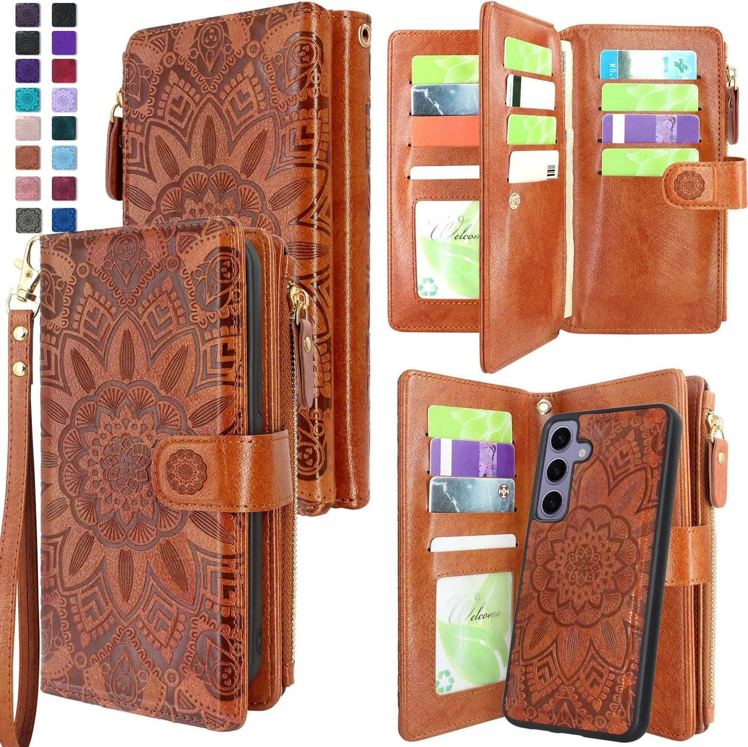 Samsung Galaxy S24 Plus 5G Magnetic Zipper Wallet Leather Case