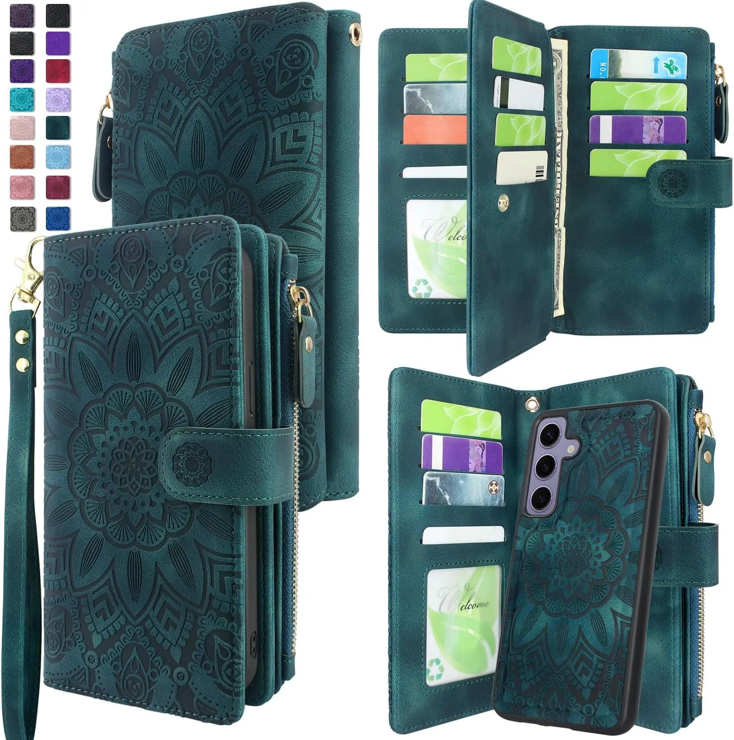 Samsung Galaxy S24 Plus 5G Magnetic Zipper Wallet Leather Case