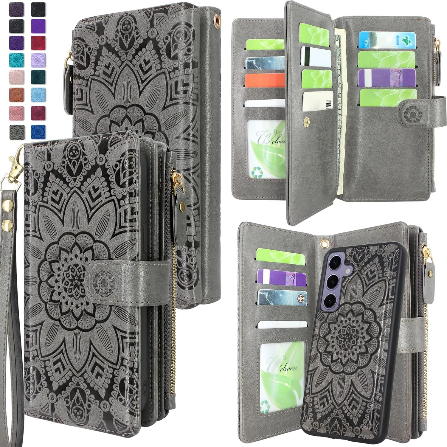 Samsung Galaxy S24 Plus 5G Magnetic Zipper Wallet Leather Case