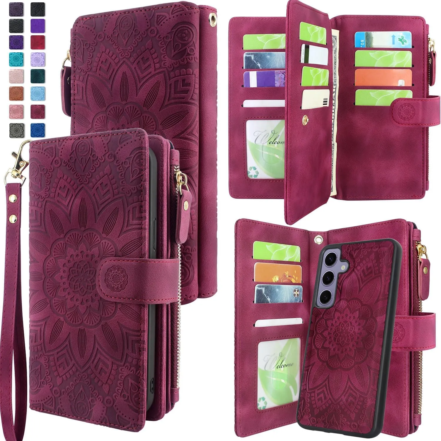 Samsung Galaxy S24 Plus 5G Magnetic Zipper Wallet Leather Case