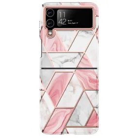 Samsung Galaxy Z Flip 3 Case | Slim Marble Shockproof Bumper Stylish Phone Cover |  Pink