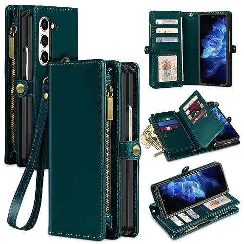 Samsung Galaxy Z Fold 5 Case Wallet Magnetic Closure 360 Full Shockproof Phone Cover