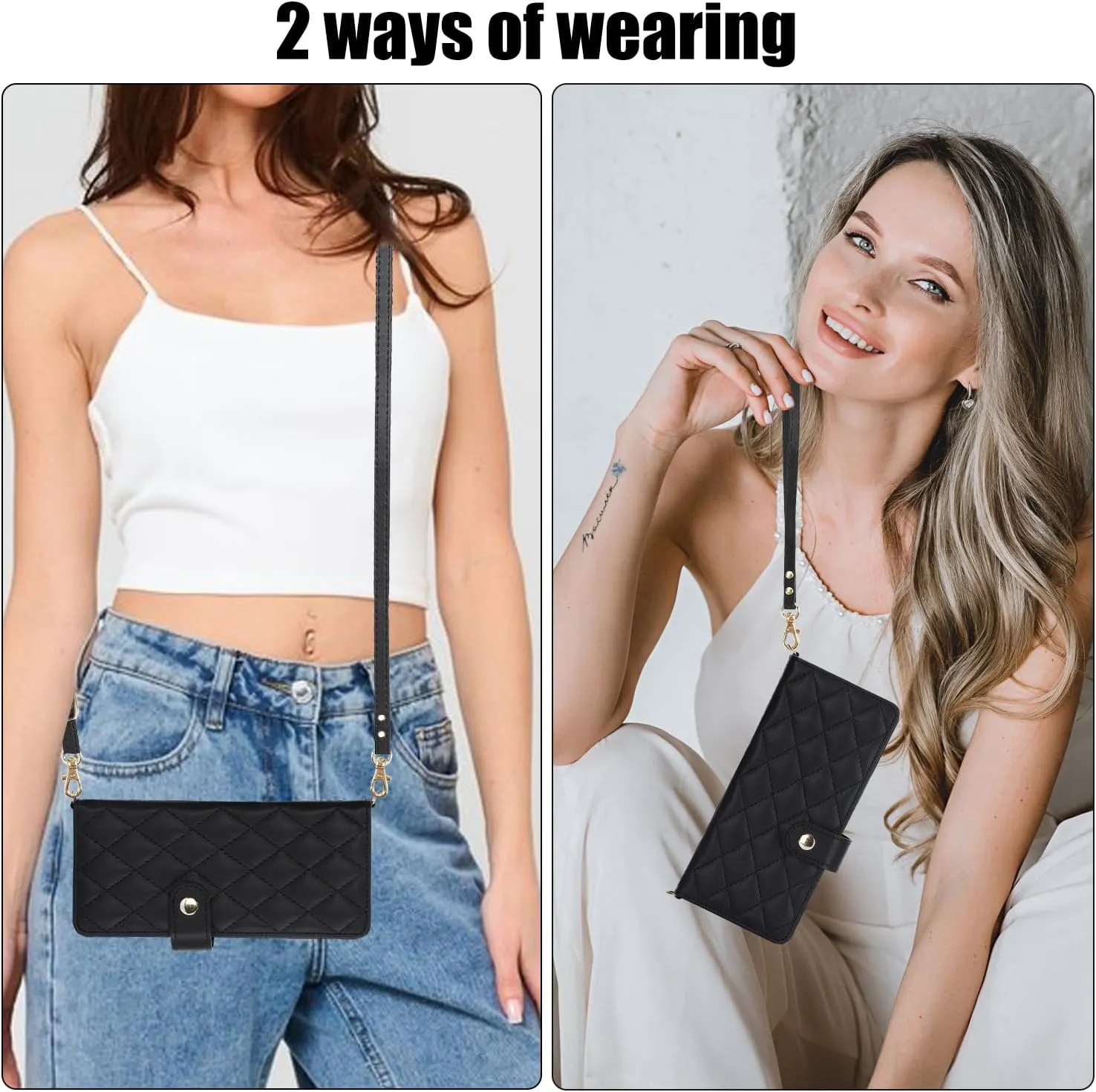 Samsung Galaxy Z Fold 5 Wallet Case S Pen Holder Crossbody Lanyard Strap Wrist Stylish Protective Cover