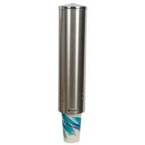 San Jamar Large Pull Type Water Cup Dispenser-Stainless