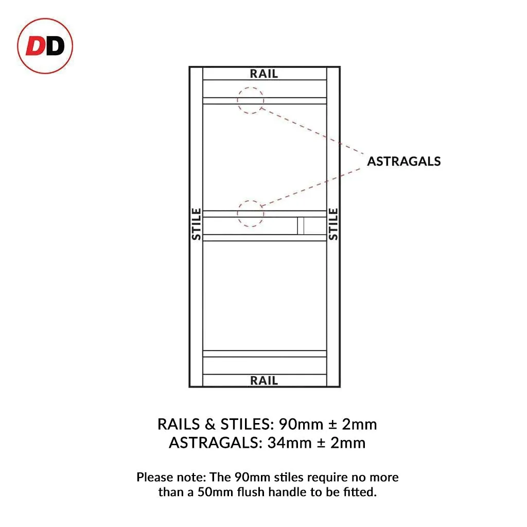 Single Sliding Door & Premium Wall Track - Eco-Urban® Sheffield 5 Panel Door DD6312 - 6 Colour Options