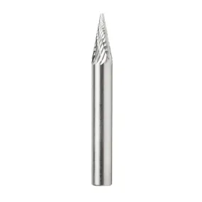 SM Burrs Pointed Cone Double Cut Burr Bit | 1⁄4 Dia x 1⁄2 x 1⁄4 Shank | BURS-222 | 738685222997