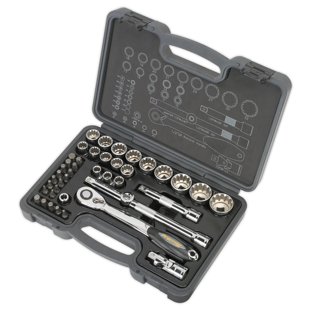 Socket & Bit Set 42pc 1/2"Sq Drive Total Drive¨