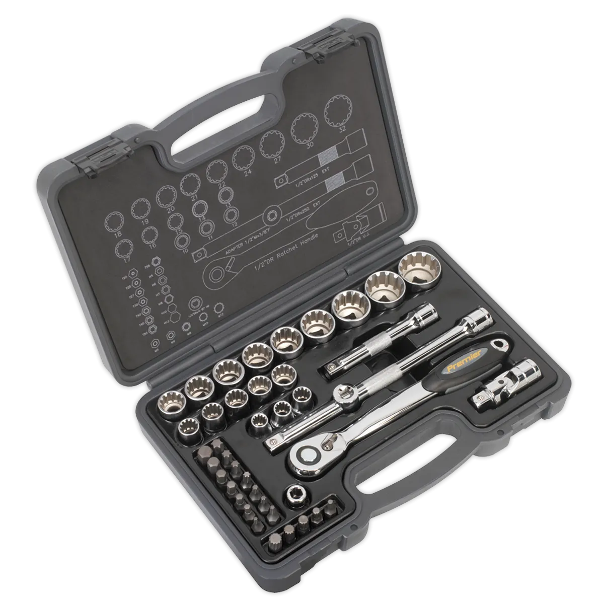 Socket & Bit Set 42pc 1/2"Sq Drive Total Drive¨