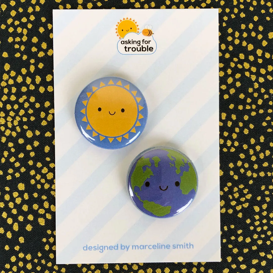 Solar System Kawaii Space Badges