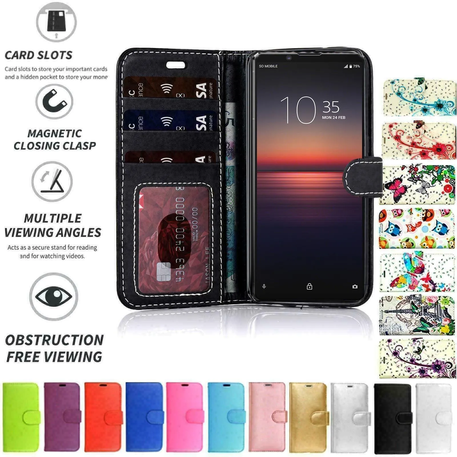 Sony Xperia Z1 Flip Folio Book Wallet Case