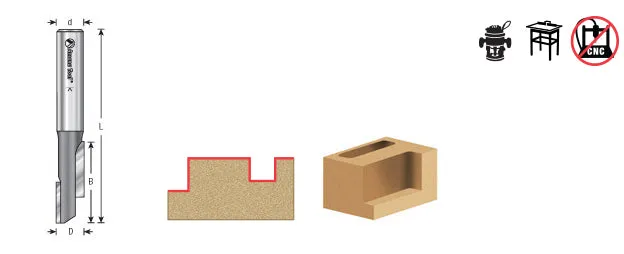 Stagger Tooth Plunge Router Bit | 3⁄8 Dia x 1 1⁄2 x 1⁄2" Shank | 51304 | 738685153048