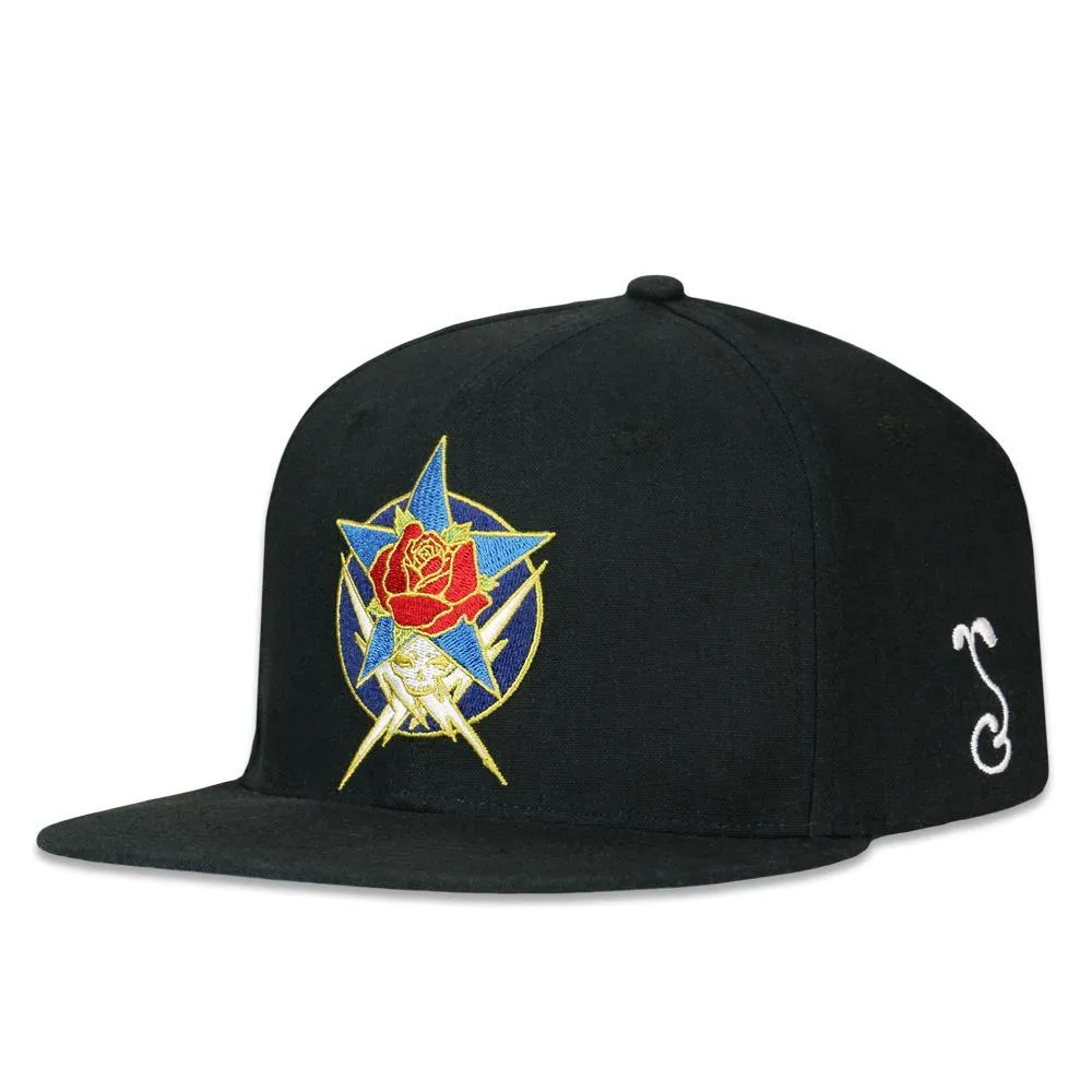 Stanley Mouse Dead Star Black Snapback Hat