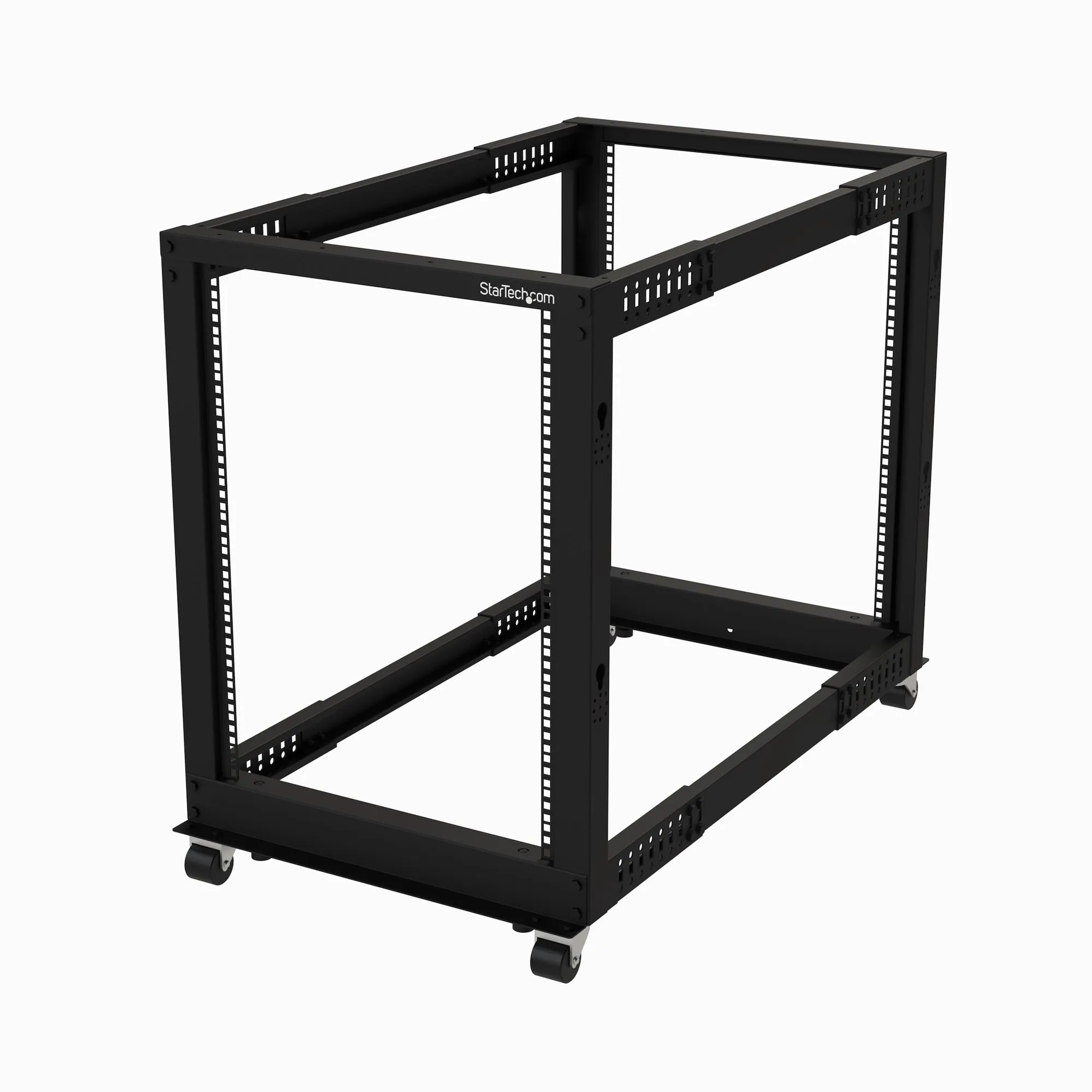 Startech.Com 15U 19" Open Frame Server Rack, 4 Post Adjustable Depth 22-40" Mobile, Free Standing Rolling Network/Comput