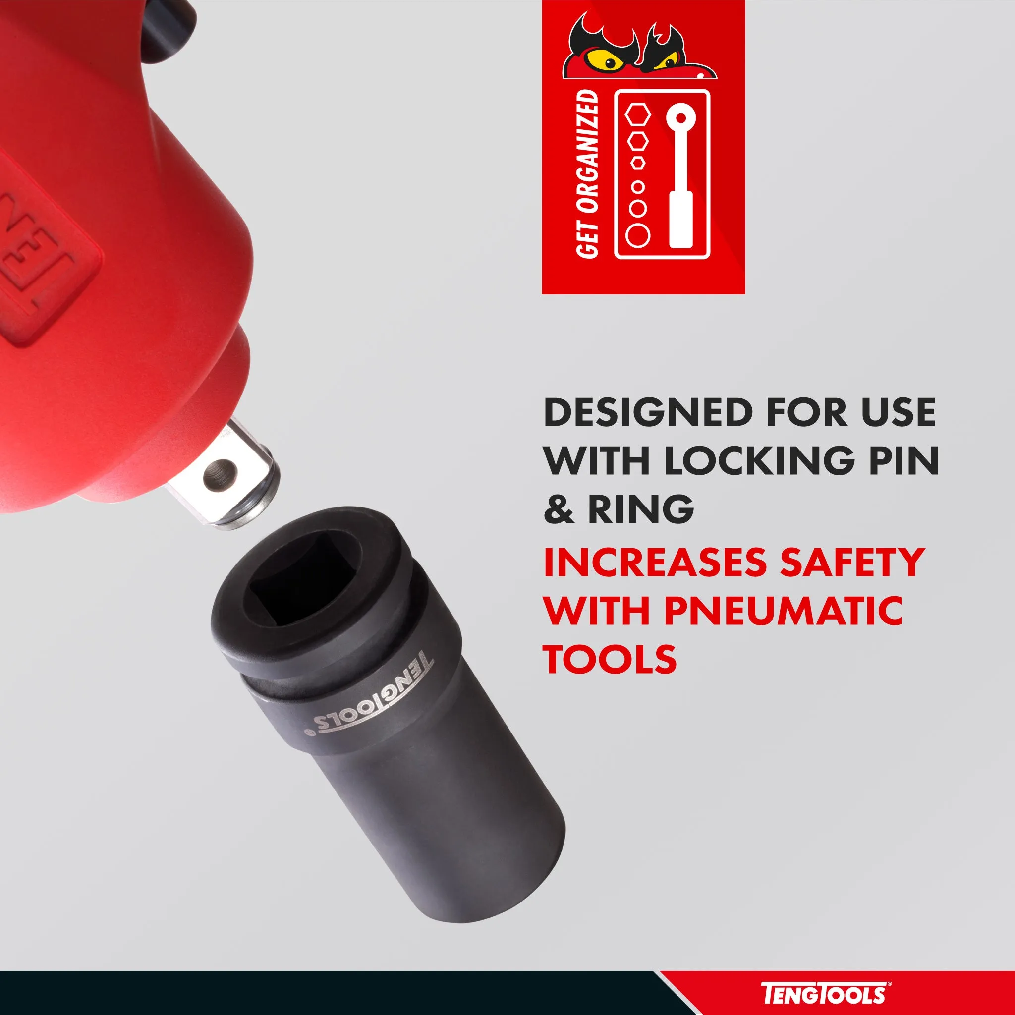 Teng Tools 1 Inch Drive 6 Point Metric Deep Thinwall Chrome Molybdenum Impact Sockets