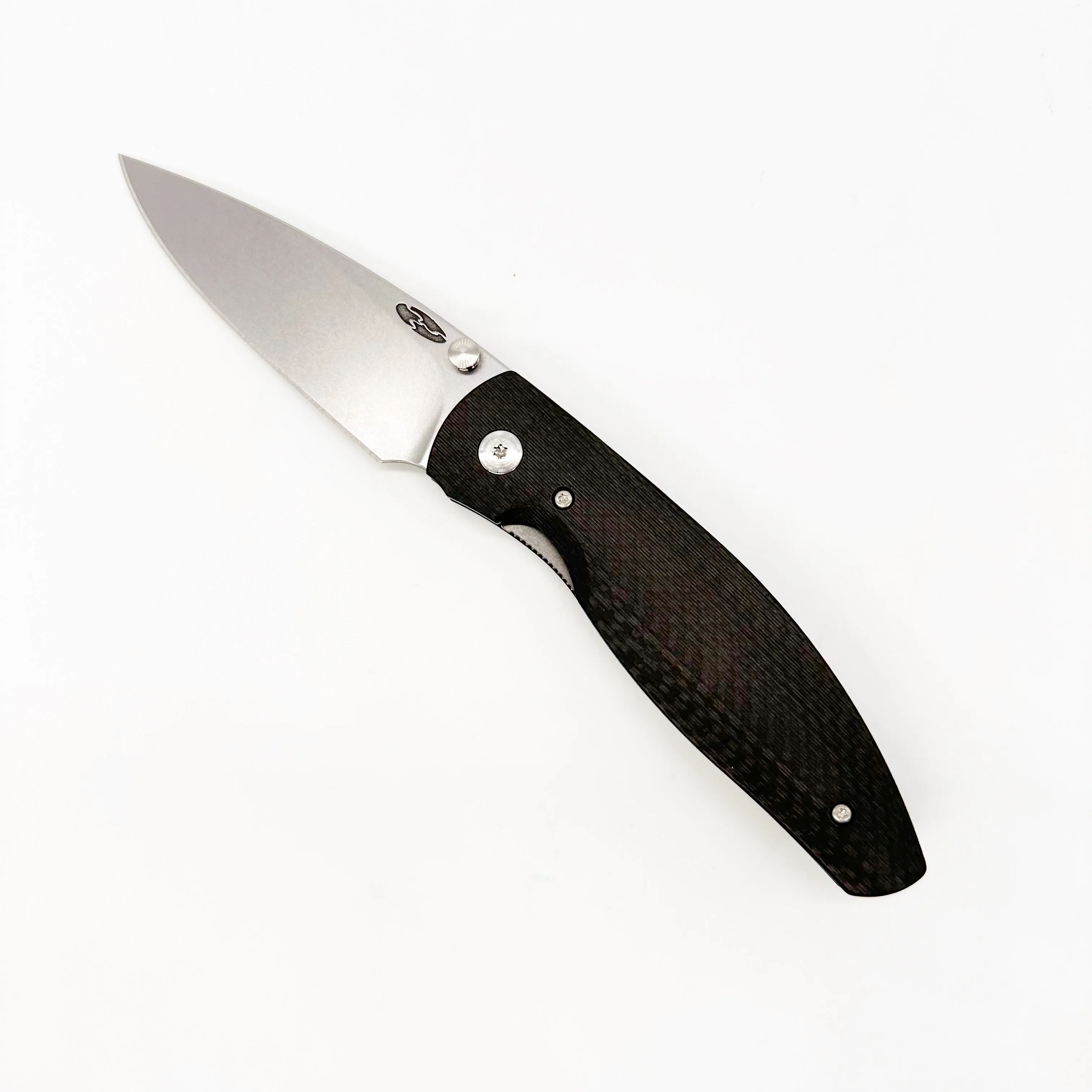 Three Rivers Mfg ATOM 3.5" Tumbled CPM-MagnaCut Carbon Fiber 3D Contoured Scales