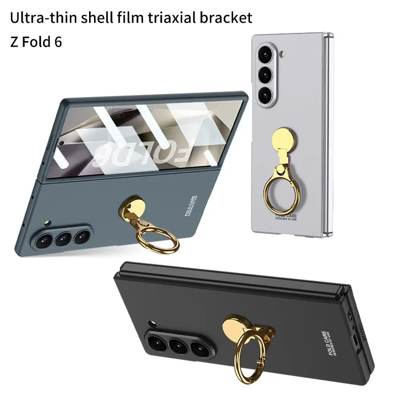 Ultra-thin Ring Three-axis Ring Buckle Folding Protective Phone Case For Samsung Galaxy Z Fold6