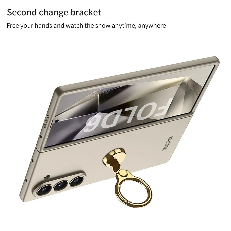 Ultra-thin Ring Three-axis Ring Buckle Folding Protective Phone Case For Samsung Galaxy Z Fold6