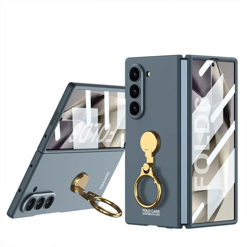 Ultra-thin Ring Three-axis Ring Buckle Folding Protective Phone Case For Samsung Galaxy Z Fold6