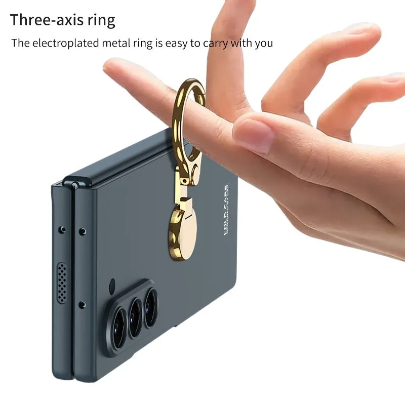 Ultra-thin Ring Three-axis Ring Buckle Folding Protective Phone Case For Samsung Galaxy Z Fold6