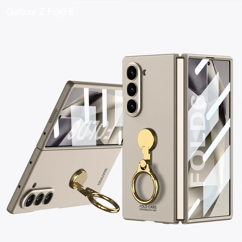 Ultra-thin Ring Three-axis Ring Buckle Folding Protective Phone Case For Samsung Galaxy Z Fold6