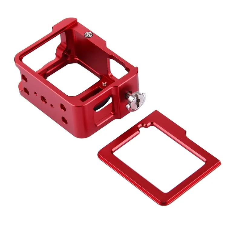 [US Warehouse] PULUZ Housing Shell CNC Aluminum Alloy Protective Cage with Insurance Frame & 52mm UV Lens for GoPro HERO(2018) /7 Black /6 /5(Red)