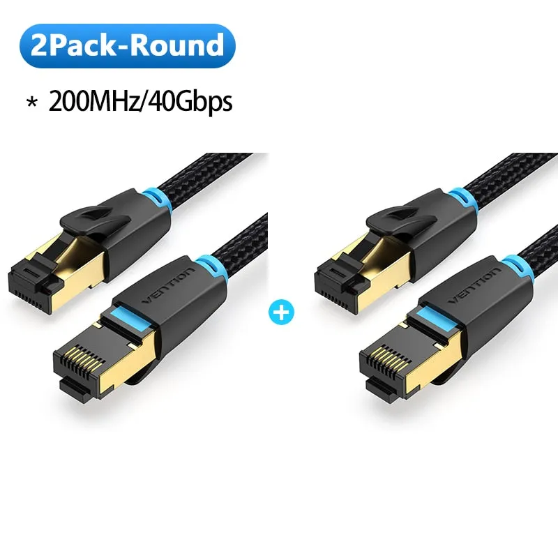 Vention Cat8 Ethernet Cable STTP 40Gbps 2000MHz Cat 8 RJ45 Network Lan Patch Cord for Router Modem Internet RJ 45 Ethernet Cable