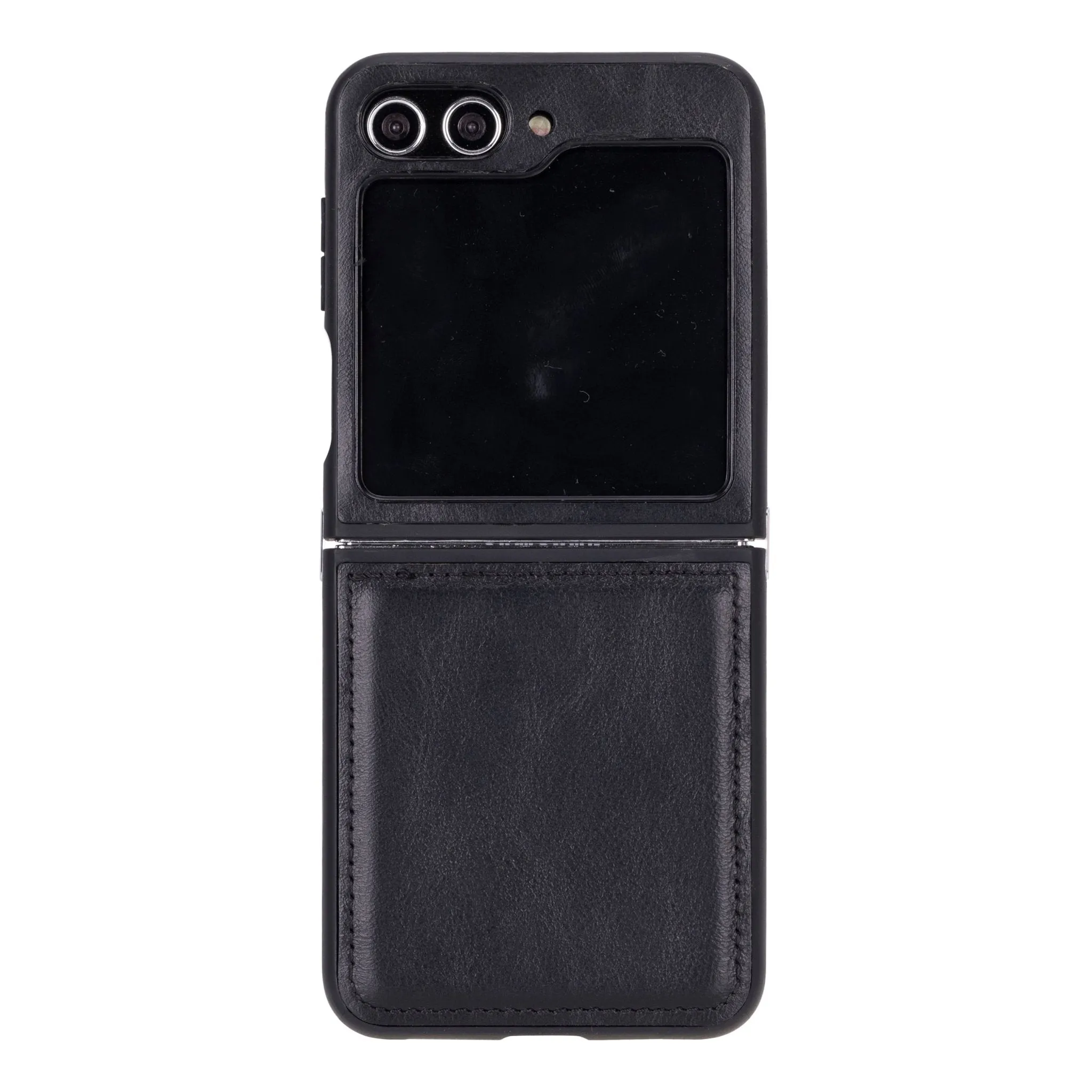 York Samsung Z Flip 5 Leather Back Cover Case, Rustic Black