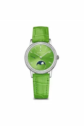 zenith elite lady moonphase apple green lacquered 33mm ladies watch ref. 16.2332.692/64.c816